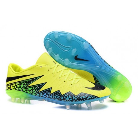 Scarpe da Calcio Uomo 2015 Nike Hypervenom Phinish FG Volt Blu Nero