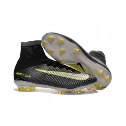 Nike Scarpe da Calcio Nuove 2016 Mercurial Superfly V FG Nero Giallo Bianco