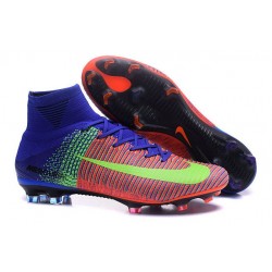 Nike Scarpe da Calcio Nuove 2016 Mercurial Superfly V FG Blu Arancio Verde