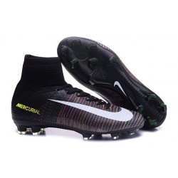 Nike Scarpe da Calcio Nuove 2016 Mercurial Superfly V FG Nero Bianco Rosa