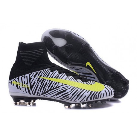 Nike Scarpe da Calcio Nuove 2016 Mercurial Superfly V FG Bianco Nero Giallo