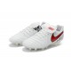 Scarpa Calcio Nuovi Nike Tiempo Legend VI FG Con Tacchetti Bianco Rosso