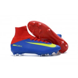 Nike Mercurial Superfly 5 FG Scarpa da Calcio Uomo Blu Rosso Giallo