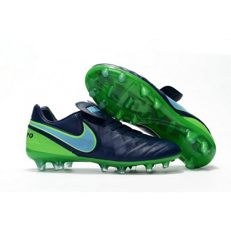 Scarpa Calcio Nuovi Nike Tiempo Legend VI FG Con Tacchetti Nero Verde