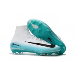 Nike Mercurial Superfly V FG Scarpa Calcio Bianco Blu Nero