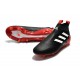 adidas Nuove ACE 17+ PureControl Laceless FG Scarpe (Nero Bianco Rosso)