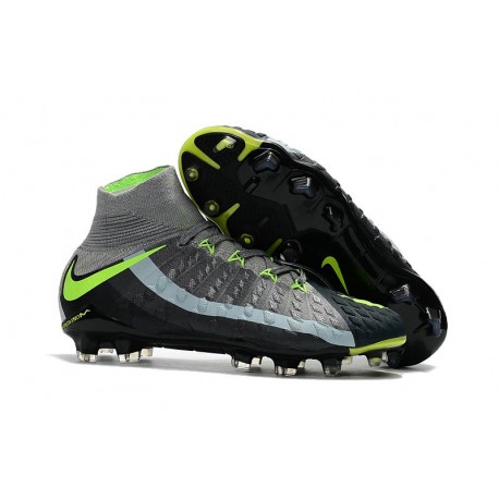 Nike Hypervenom Phantom III Dynamic Fit FG Scarpa da Calcio Air Max Nero Grigio Verde