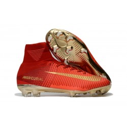 Nike Scarpe 2017 Mercurial Superfly V CR7 FG Uomo Rosso Oro