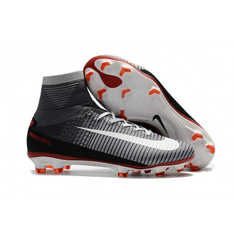 Nuovo Scarpa Calcio Nike Mercurial Superfly 5 FG ACC - Nero Bianco Grigio