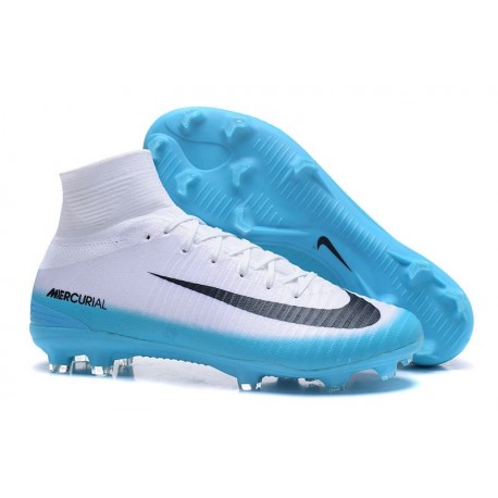 Nuovo Scarpa Calcio Nike Mercurial Superfly 5 FG ACC - Bianco Blu