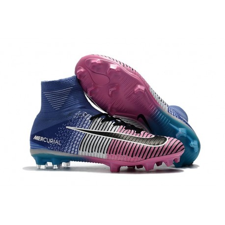 Nike Scarpe Mercurial Superfly V FG Uomo - Blu Rosa Nero