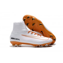 Nike Scarpe Mercurial Superfly V FG Uomo - Bianco Arancio