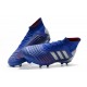 Scarpa Nuovo Adidas Predator 19.1 FG - Blu Argento